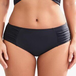 NWOT Annbon Black High Waisted Bikini Bottoms Scrunch Side Waist Minimizer SZ M